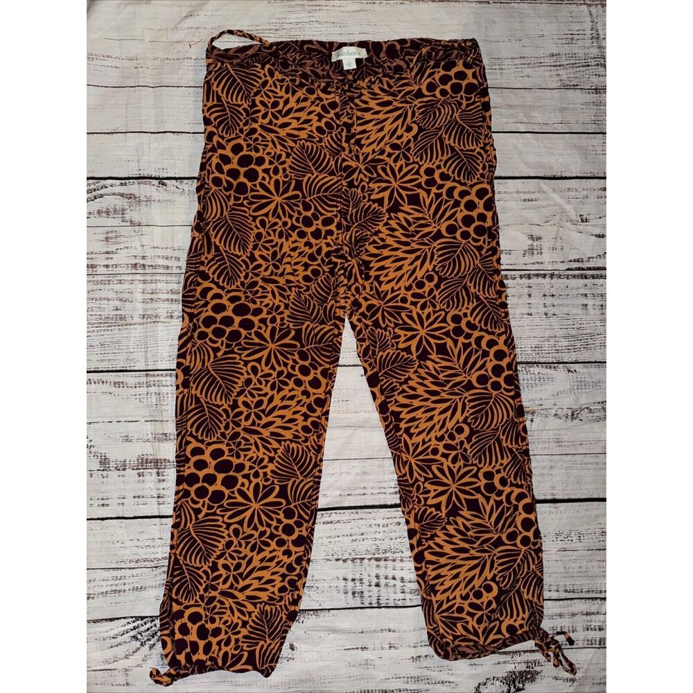 Sundance Catalog Women’s Viscose Tropical Print Pants‎ Size S Small Drawstring